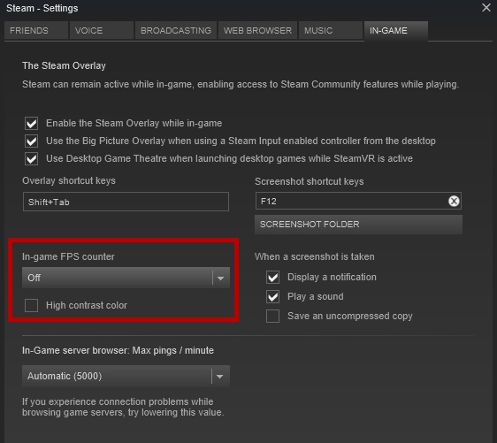 steam settings fps counter