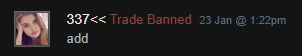 Trade Banned User on Steam