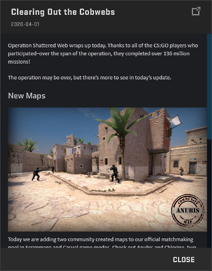Pop up message appearing in CSGO